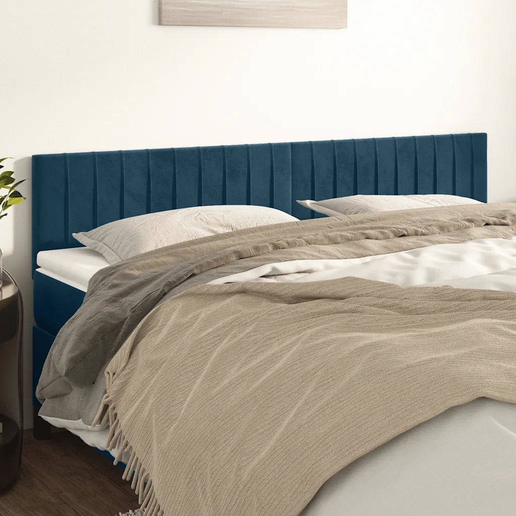 Testiera | Testata Blu Scuro 160x5x78/88 cm in Velluto