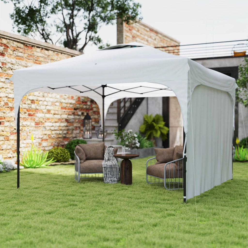 Gazebo da Giardino 3x3 m Regolabile ¨C Minimal ¨C Poliestere Acciaio Bianco
