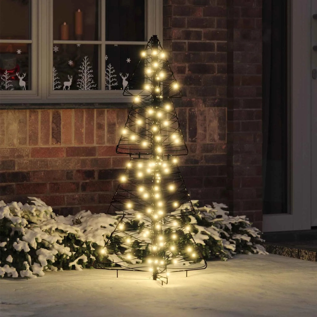 Albero di Natale con 100 LED Bianco caldo 120 cm Rattan 42019220