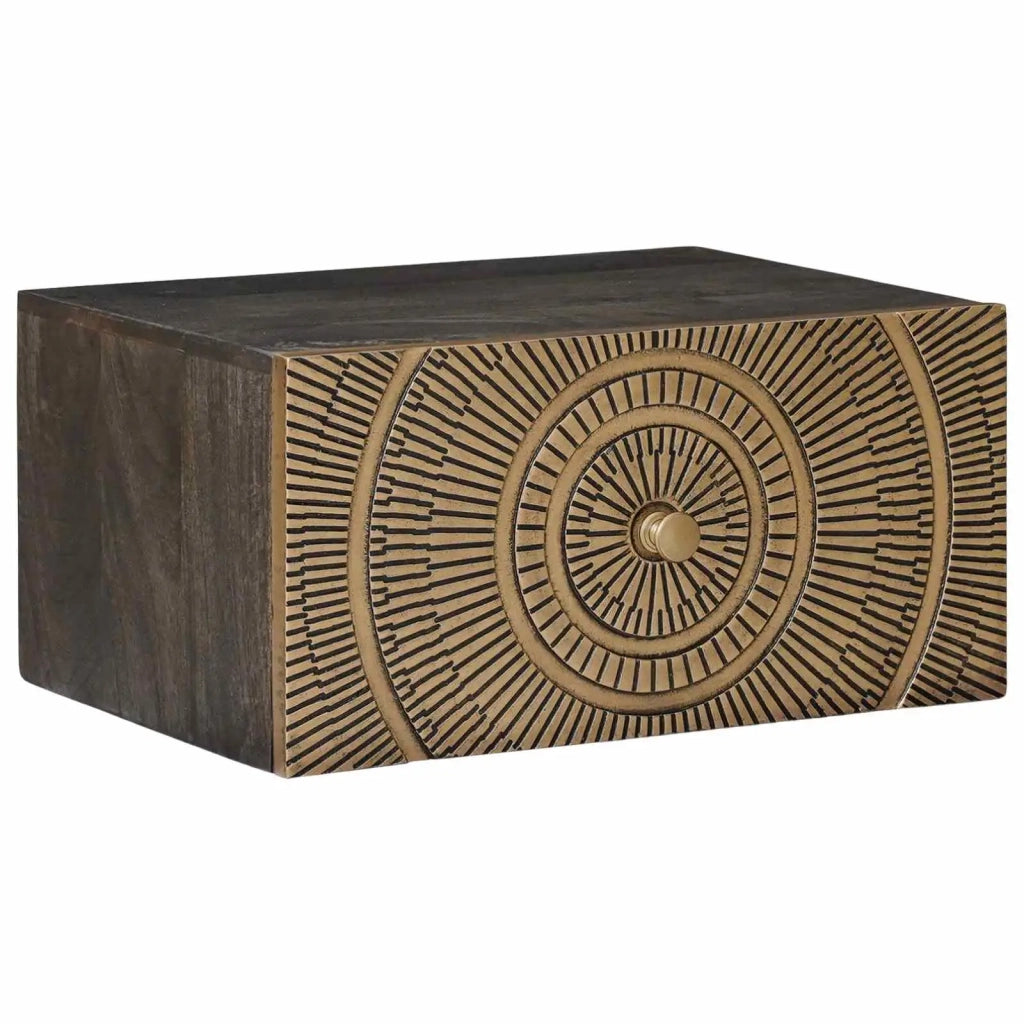 Comodino | Armadio da Notte | Mobiletto da notte a muro fatto a mano Marrone caff¨¨ 40 x 30 x 20 cm