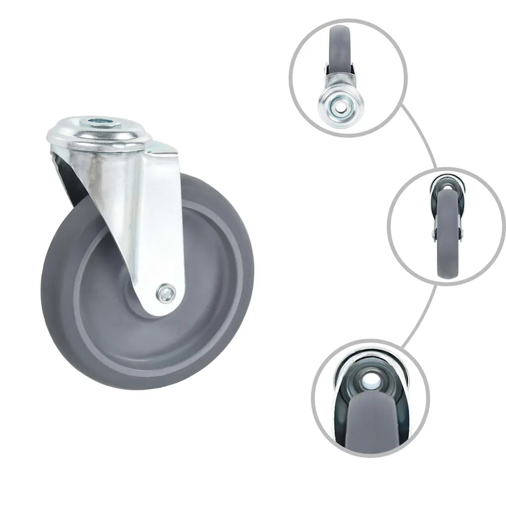 Ruote Girevoli con Foro per Bullone 16 pz 125 mm 277873
