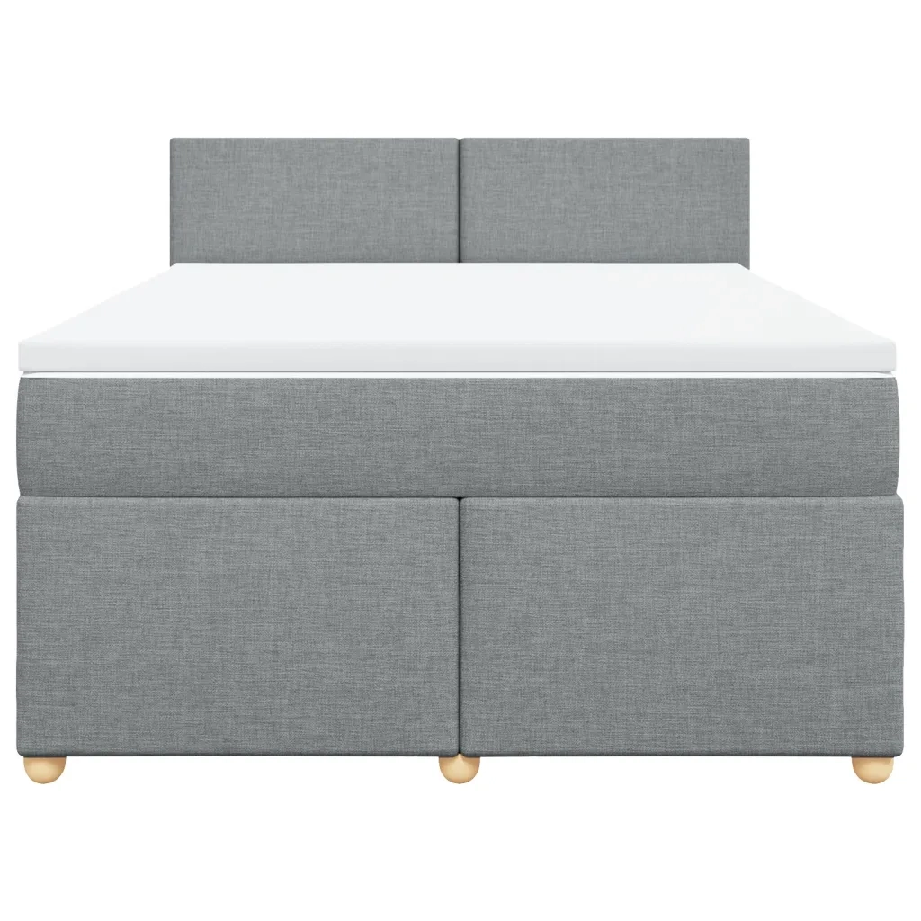 Giroletto a Molle con Materasso Grigio Chiaro 140x190cm Tessuto 3288968