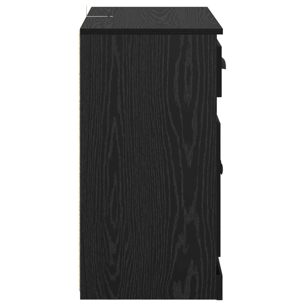 Credenza | Madia | Buffet da pranzo | Armadio da pranzo Rovere Nero 70 x 35,5 x 67,5 cm Legno multistrato