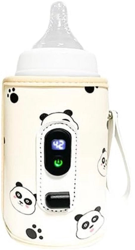 Flessenwarmer portatile per bambino - Flessenwarmer intelligente per allattamento - Ricaricabile - Adatto per l'allattamento al seno e la nutrizione del bambino - Utilizzabile in modalità wireless per mantenere la temperatura del latte o raggiungerla