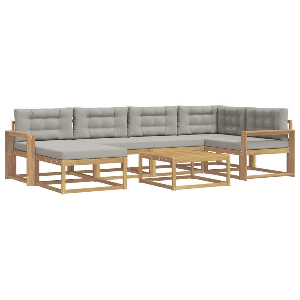 Set di divani da esterno 7 pcs Bianco e Grigio Chiaro 3386730