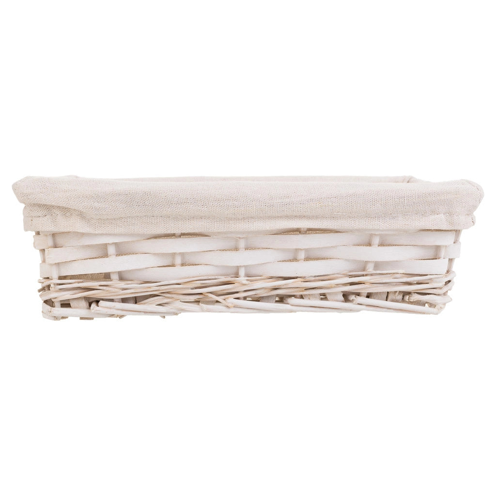 Vassoio in vimini bianco 29,5x20x07h