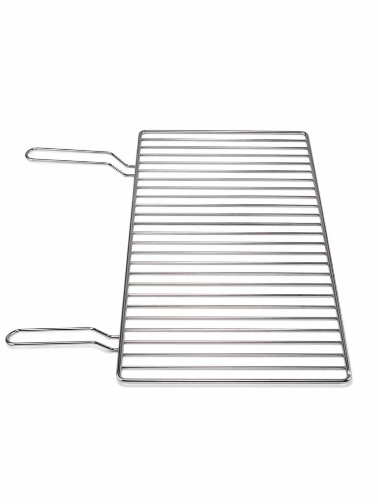 Griglia per Barbecue in Acciaio Cromato, Regolabile su più Altezze, Scorrevole per camino per Carne e Pesce 69,5x39,5 cm