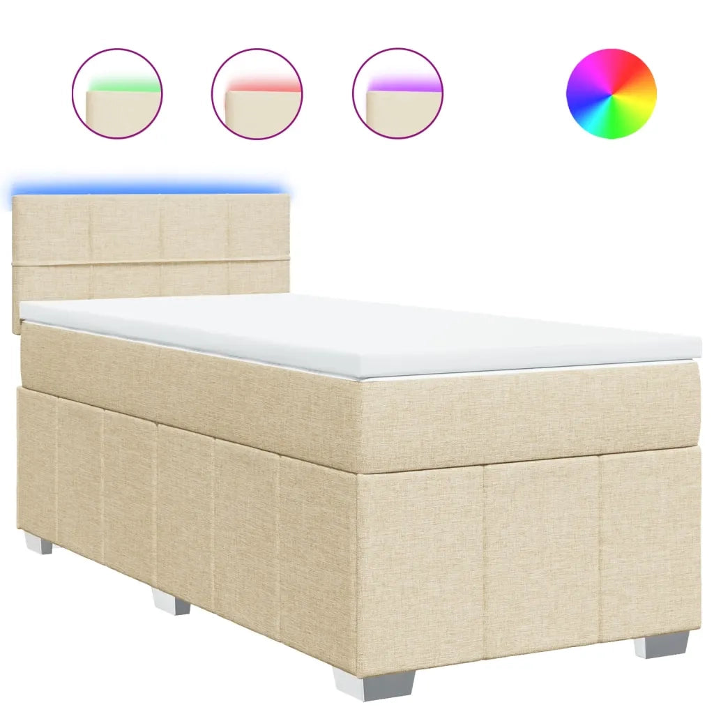 Giroletto a Molle con Materasso Crema 90x200 cm inTessuto 3289256