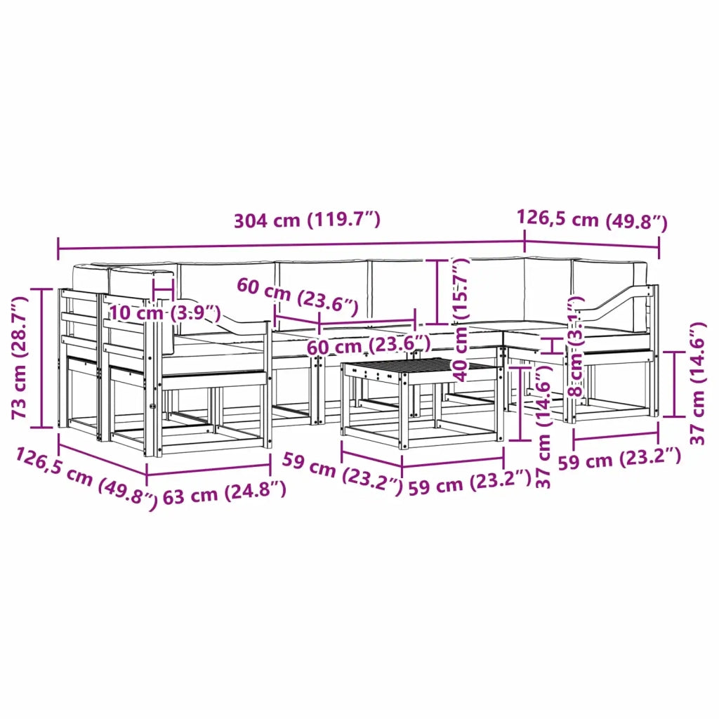 Set di divani da esterno 6 pcs 3387401