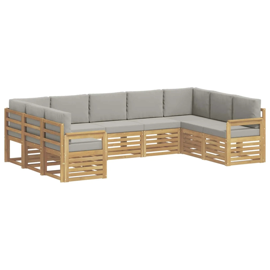 Set di divani da esterno 7 pcs Bianco e Grigio Chiaro 3392491