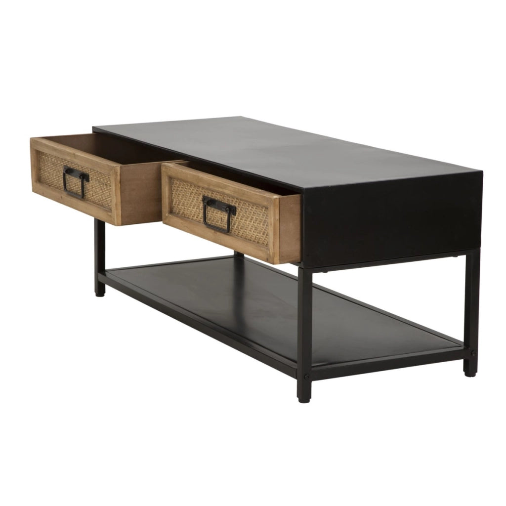 Porta TV Hanoi in ferro e legno — 95x38x38 cm