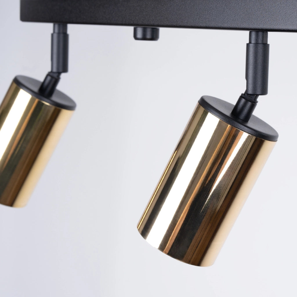Lampada a tubo LED Winx Bittersweet Shimmer a 4 luci GU10, nero, oro e acciaio