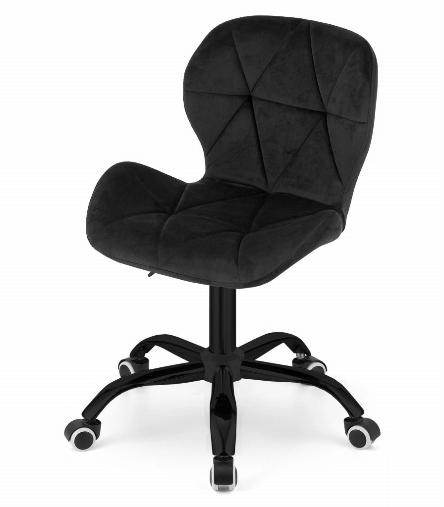 Sedia girevole Valora NOTO in velluto nero ergonomica per ufficio
