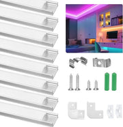 Profilo LED in alluminio 8x1m - Canali LED a forma di U per strisce e diffusori
