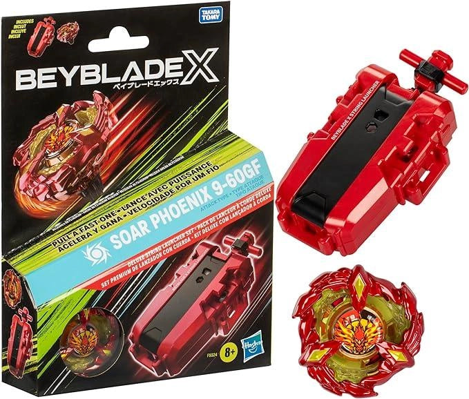 Bebyblade X,Soar Phoenix 9-60GF,Pack deluxe,beyblade con lanciatore a corda