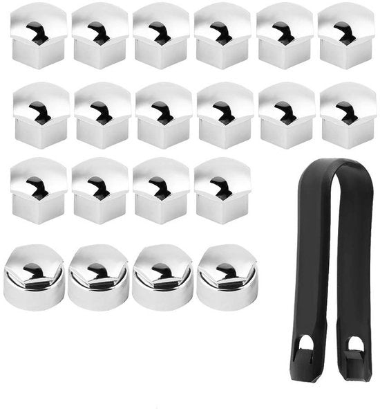 Doppi di protezione per ruote 17 mm - Copertura di protezione per ruote - Dadi di protezione a viti a sicurezza - Copertura per ruote - Antisfondellamento - Nylon PA66, 16 pezzi - Copricapacità per ruote