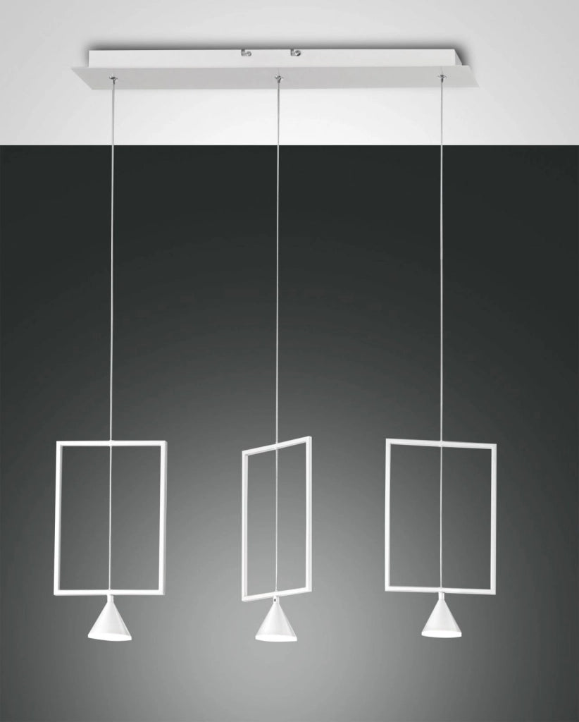 SIRIO RECTANGULAR SOSPEN.BIANCA 3 LUCI 3390-49-102