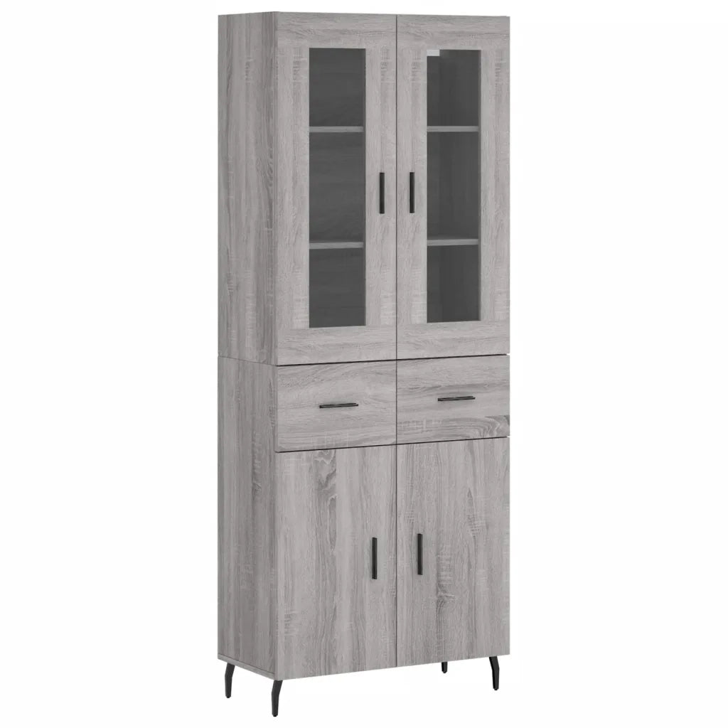 Credenza | Madia | Buffet da pranzo | Armadio da pranzo Grigio Sonoma 69,5x34x180 cm in Legno Multistrato
