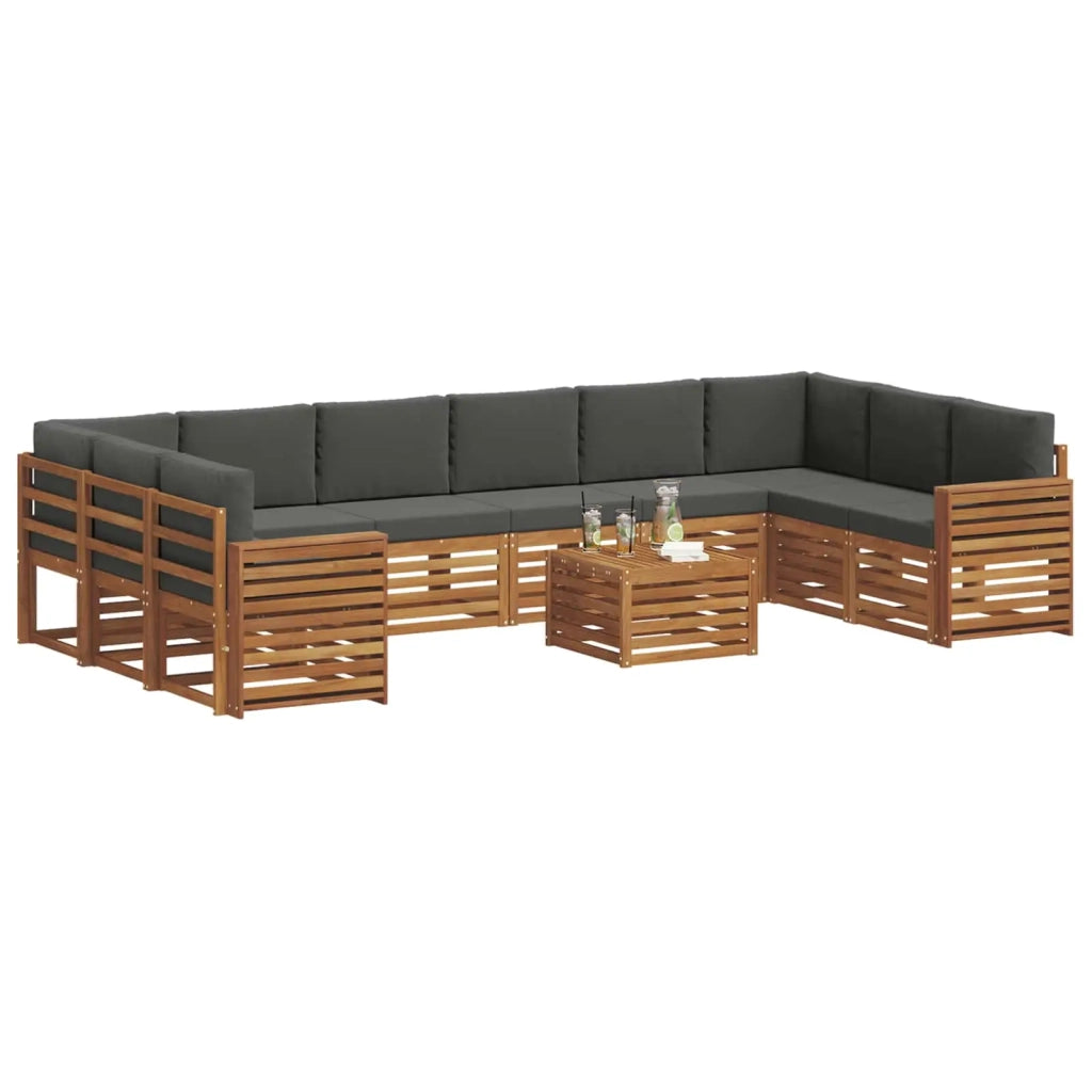 Set divano sezionale con cuscino 11 pcs Naturale e Antracite 3375607