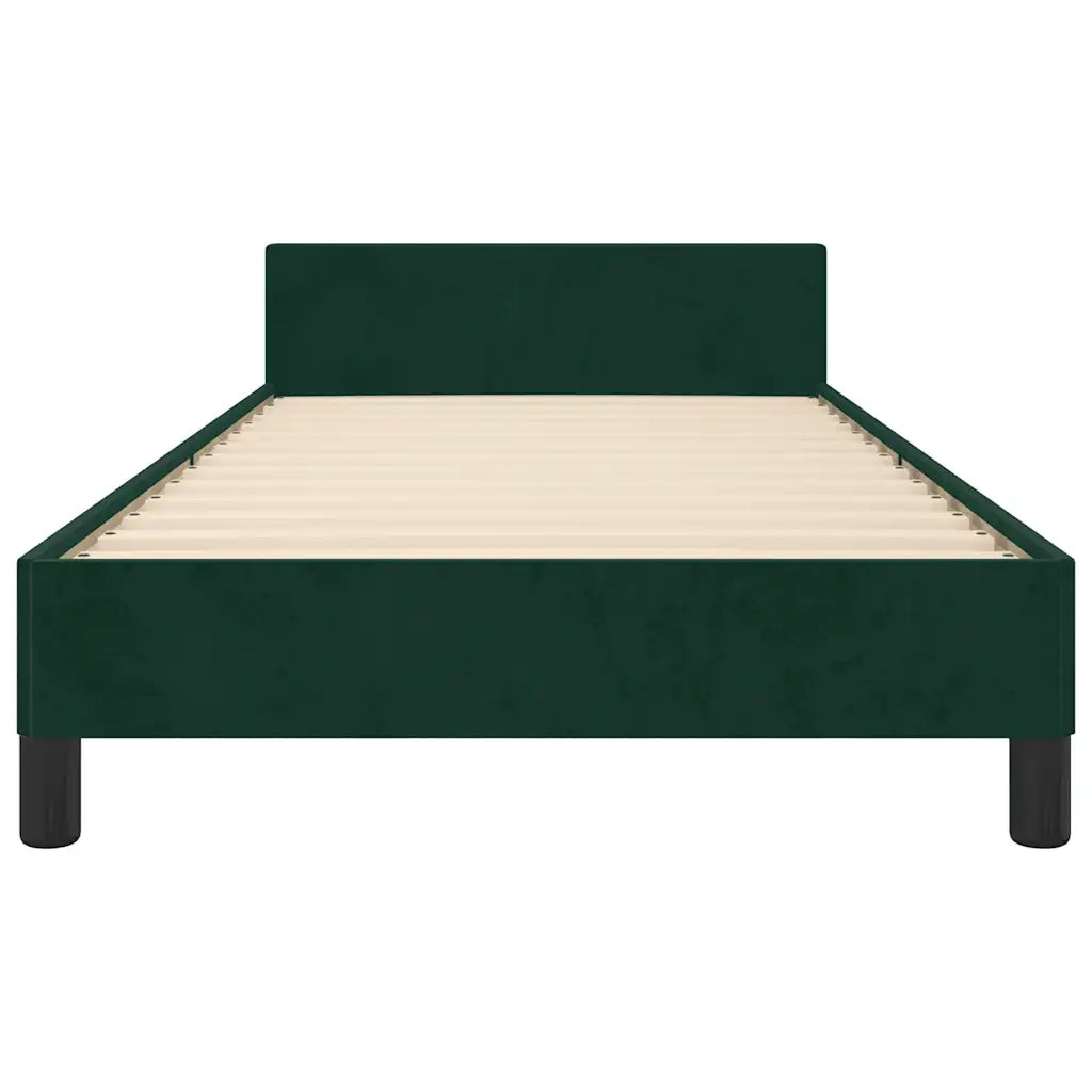 Letto singolo | Letto per adulti | Giroletto senza Materasso Verde Scuro 100x200 cm in Velluto