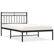 Letto singolo | Letto per adulti | Giroletto con Testiera Metallo Nero 100x200 cm