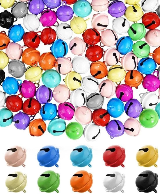 Decorazioni a forma di campanello in metallo da 24 pezzi - Accessori per artigianato - Decorazioni per festival - Orecchini per animali - Selezione di colori - Superficie lucida - Decorazioni a forma di campanello