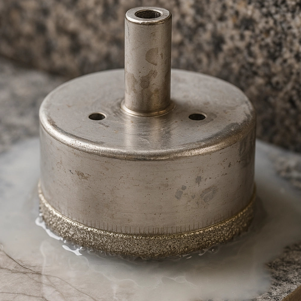 Foretto diamantato ad umido trapano avvitatore attacco a stelo diametro 10mm *** misura 55 mm, confezione 1