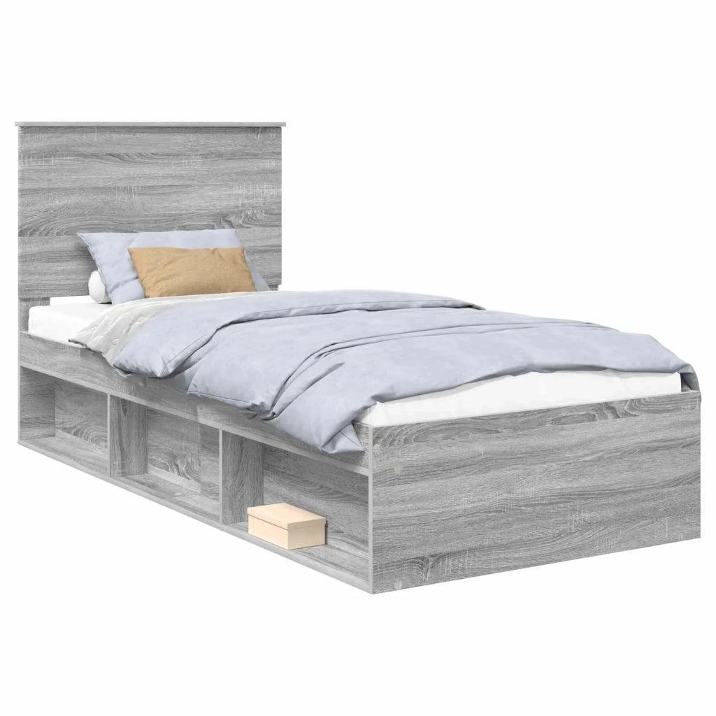 Struttura del letto Grigio Sonoma 90 x 190 cm Pino massello 3409404
