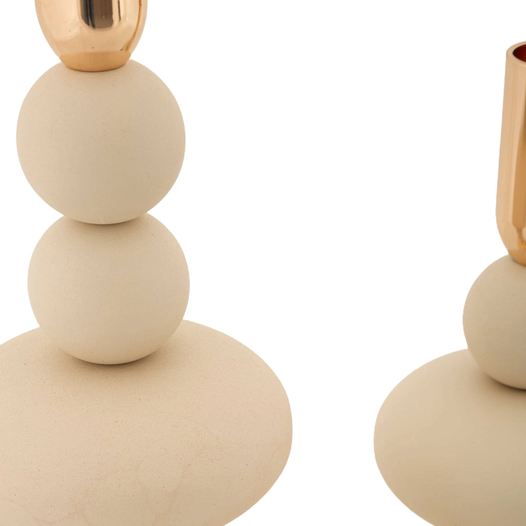 Aldan, Portacandela set da 2, Bianco Crema