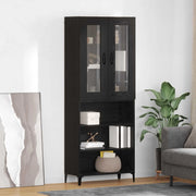 Credenza-Buffet-Armadio da cucina Rovere Nero 69,5 x 34 x 180 cm Legno multistrato 386081