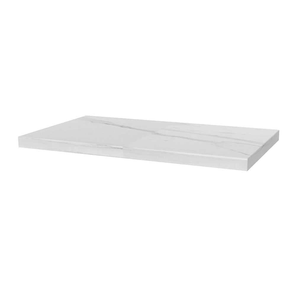 Mensolone bagno 80 cm in legno effetto marmo bianco carrara Levia