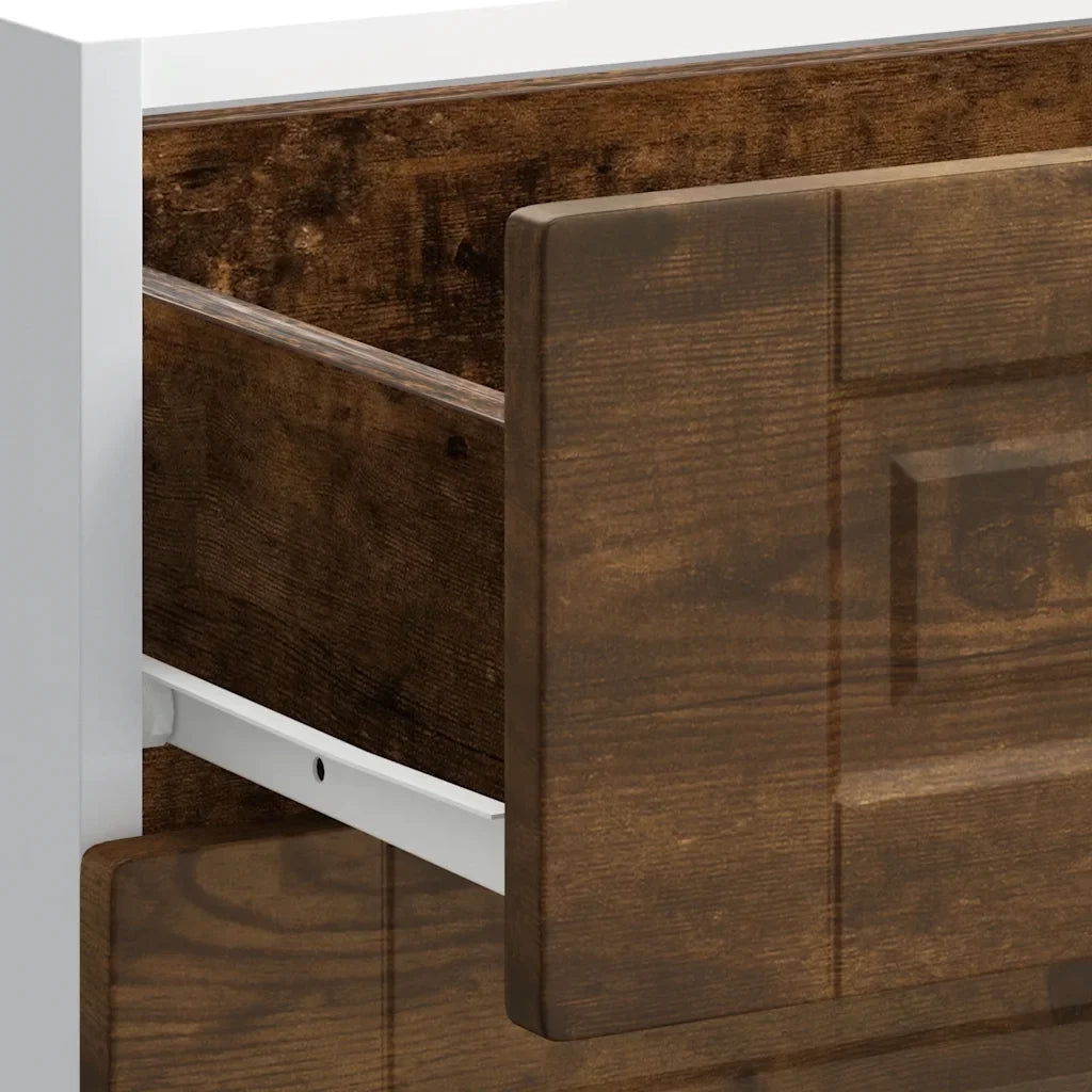 Mobile da cucina moderno con piedini regolabili 60 x 46 x 81,5 cm ampio spazio contenitivo stile di design legno composito finitura rovere affumicato 02_0050486