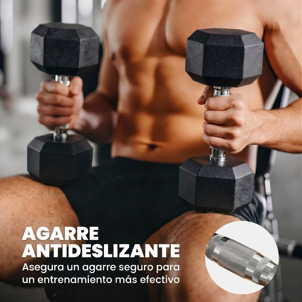 Mancuernas Set 2x8 kg con Barra ¨C zephmum ¨C Nero e Argento