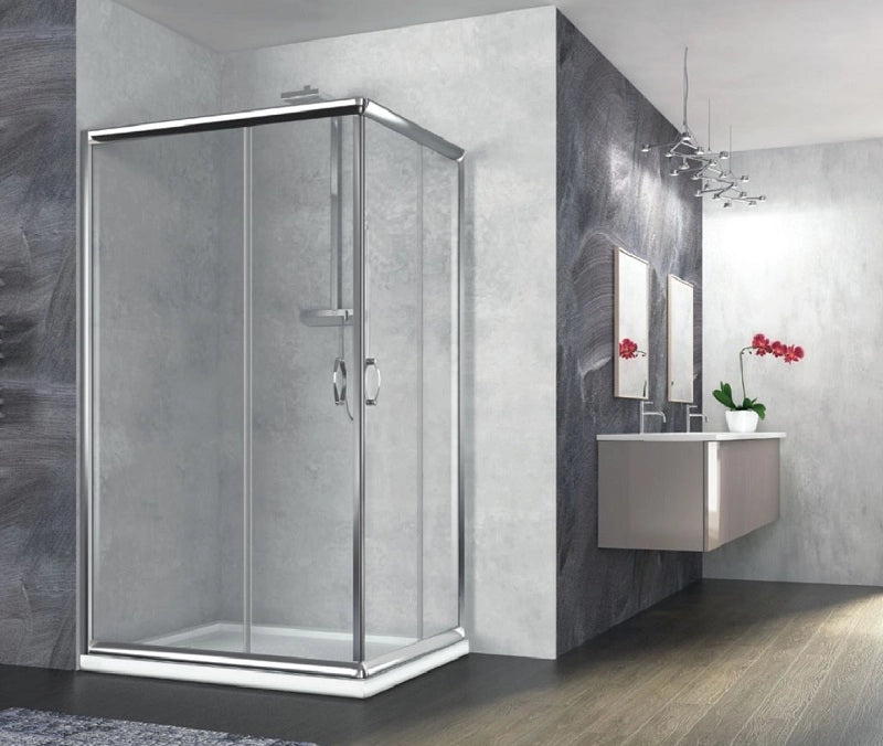 Box Doccia Due Lati Scorrevole, in Cristallo 6mm h190cm Ponza Opaco 6mm,100x120 cm