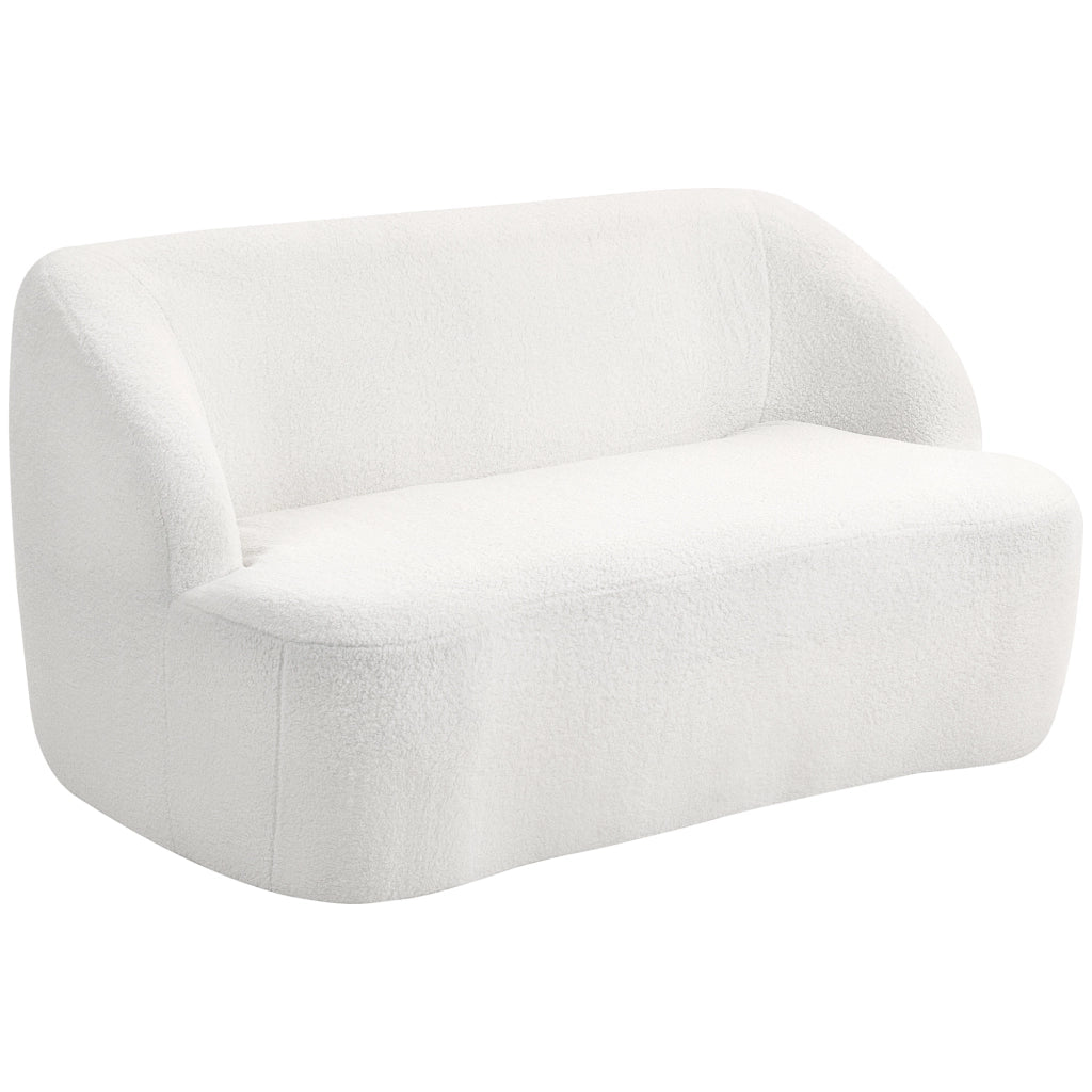 Divano 2 posti in borreguito ¨C Xylo ¨C Curvo trapuntato crema 142 cm