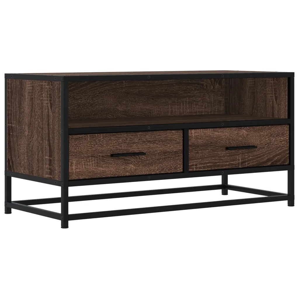 Mobile TV-Credenza per TV-Console TV Rovere Marrone 80x34,5x40cm Legno Multistrato Metallo 719541