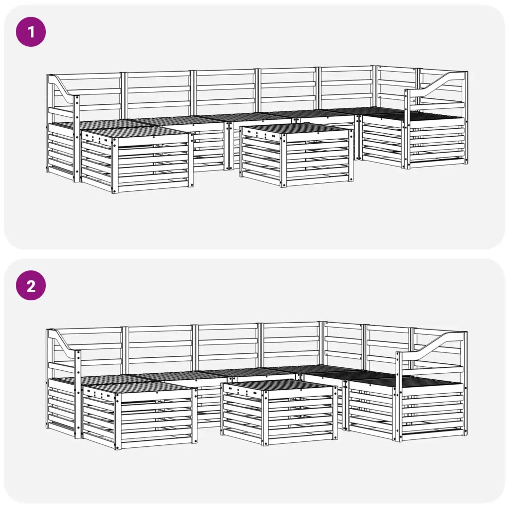 Set di divani da esterno 8 pcs Bianco 59 x 59 x 37 cm 3392249