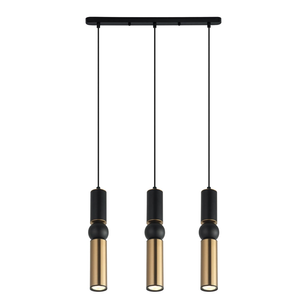 Lampada a sospensione nera bronzo 3xGU10 25W Isidora