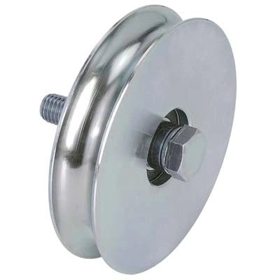 RUOTA CANCELLO A FISSARE GOLA TONDA 400 COMBI  ZINCATA + CUSCINETTO GOLA MM 20 MM 100