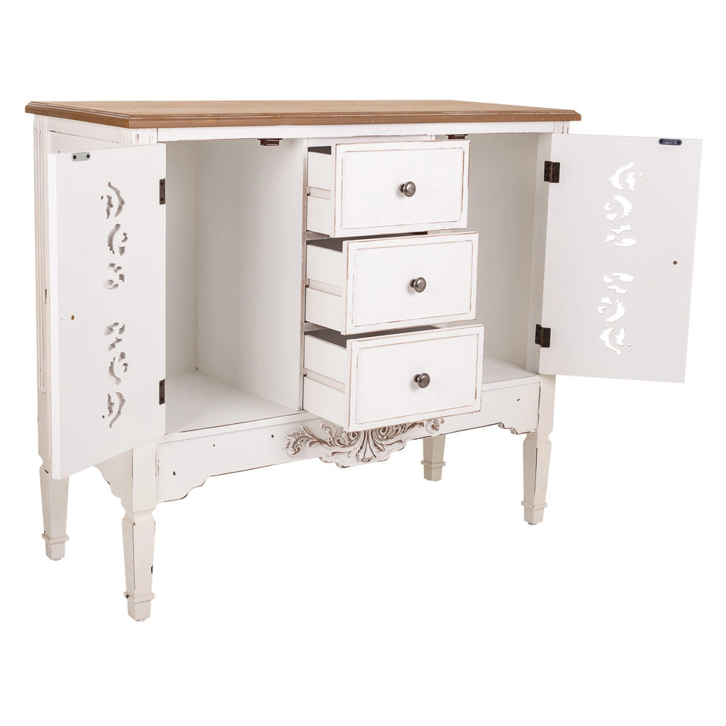 Credenza in legno bianco 100x40x86