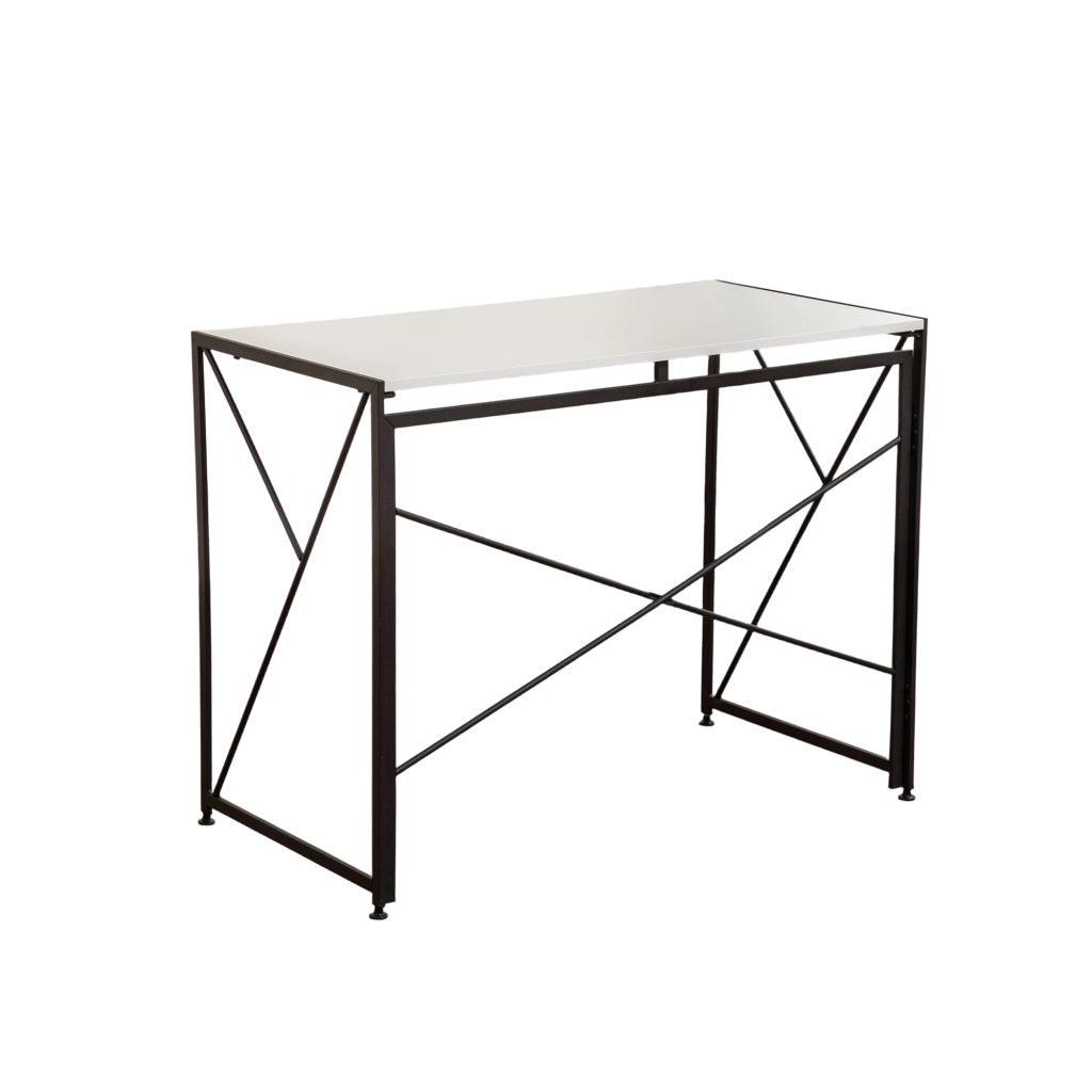 Scrivania pieghevole multifunzione con piano in MDF e struttura in metallo per ufficio e soggiorno 99×50×75 cm