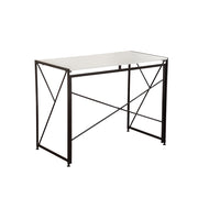 Scrivania pieghevole multifunzione con piano in MDF e struttura in metallo per ufficio e soggiorno 99×50×75 cm
