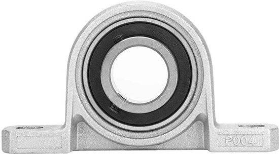 Supporto per cuscino blocco 20mm - Foro di sfondamento - Distanza di fissaggio 70mm - Raccordo a dente di sega - Cuscinetto a sfera - Viti a stella con cerniera di bloccaggio - Supporto per cuscinetto