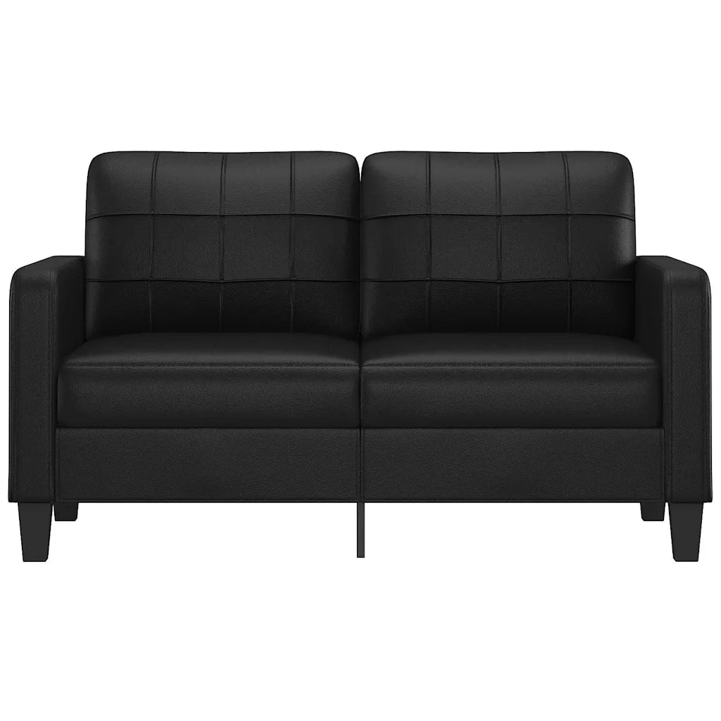 Divano a 2 Posti-Sofa 2 Posti Nero 140 cm in Similpelle 509015