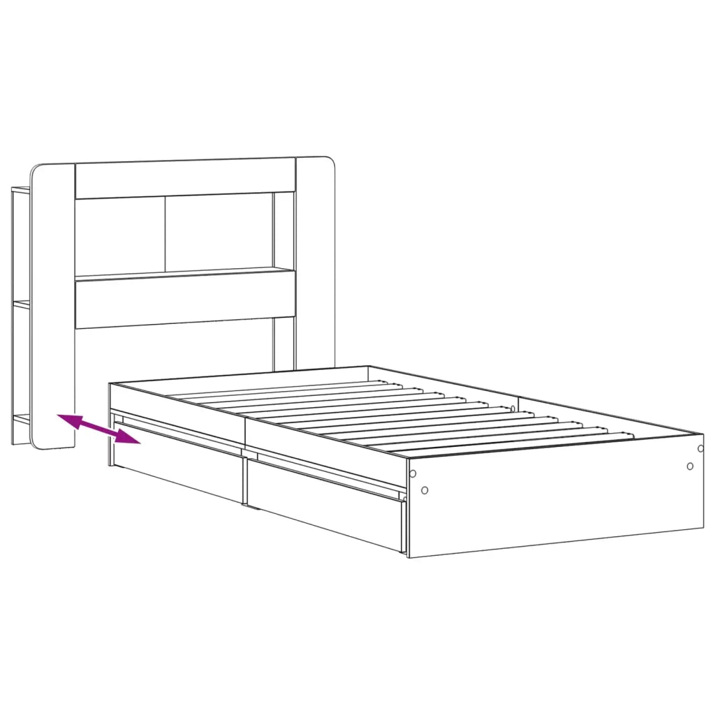 Telaio del letto con storage Sonoma grigio 90 x 200 cm 3433638