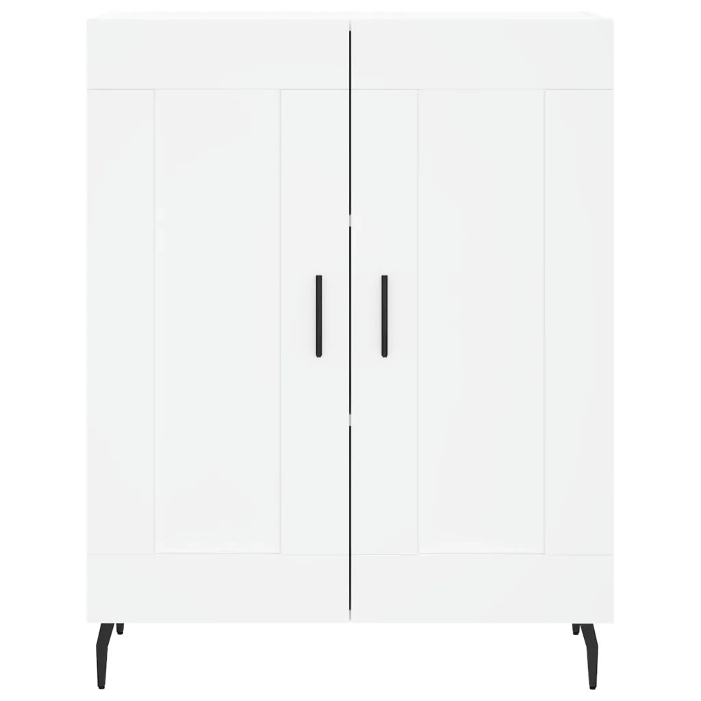 Credenza-Buffet-Armadio da cucina Bianca 69,5x34x180 cm in Legno Multistrato 971223