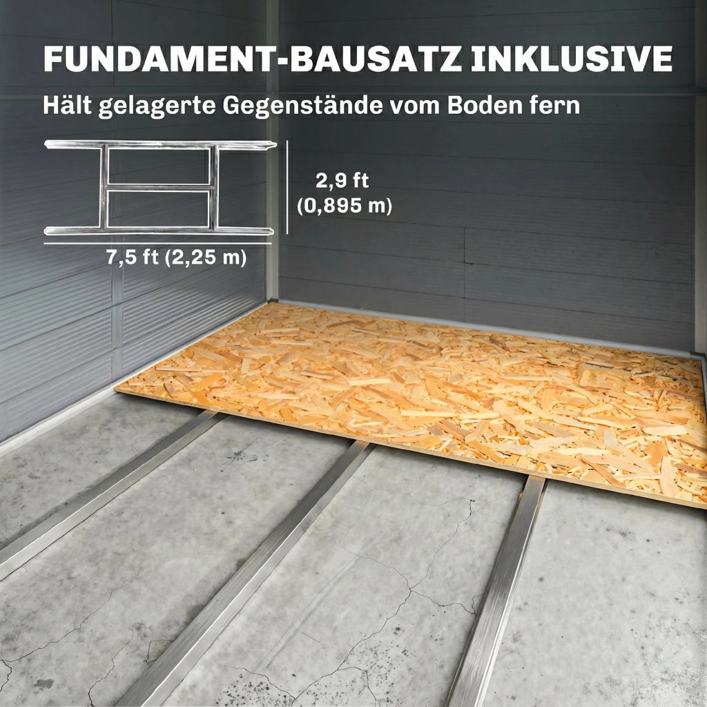 Casetta da giardino in plastica e metallo ¨C Minimal ¨C Grigio 240x190x180