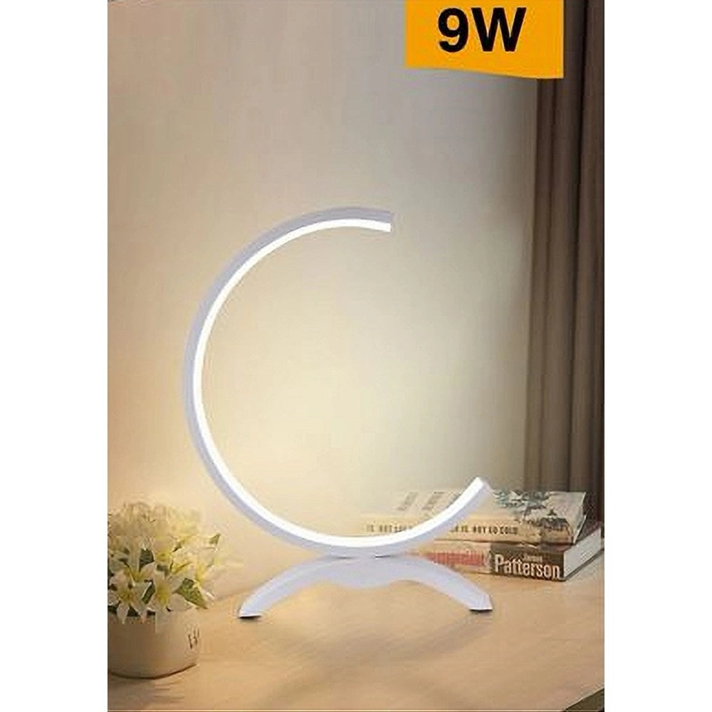 Trade Shop - Lume Led 9w Lampada Tavolo Abat-jour Stilizzata Bianco Luce 3000k 6500k 4000k D30 - -bianco Naturale      -