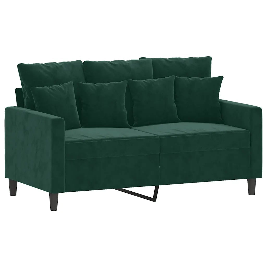 Set di Divani 3 pz con Cuscini Verde scuro in Velluto