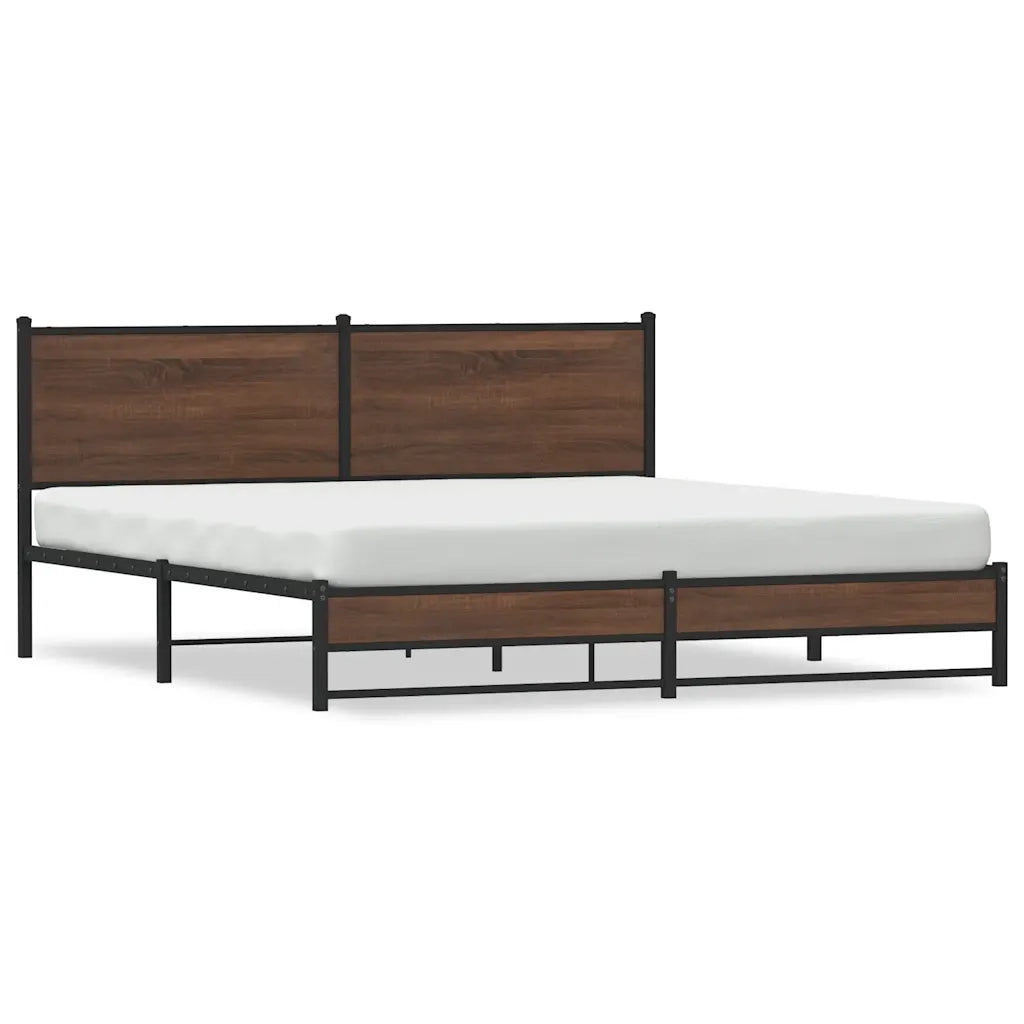 Giroletto senza Materasso in Metallo-Struttura Letto Rovere Marrone 180x200 cm 425319